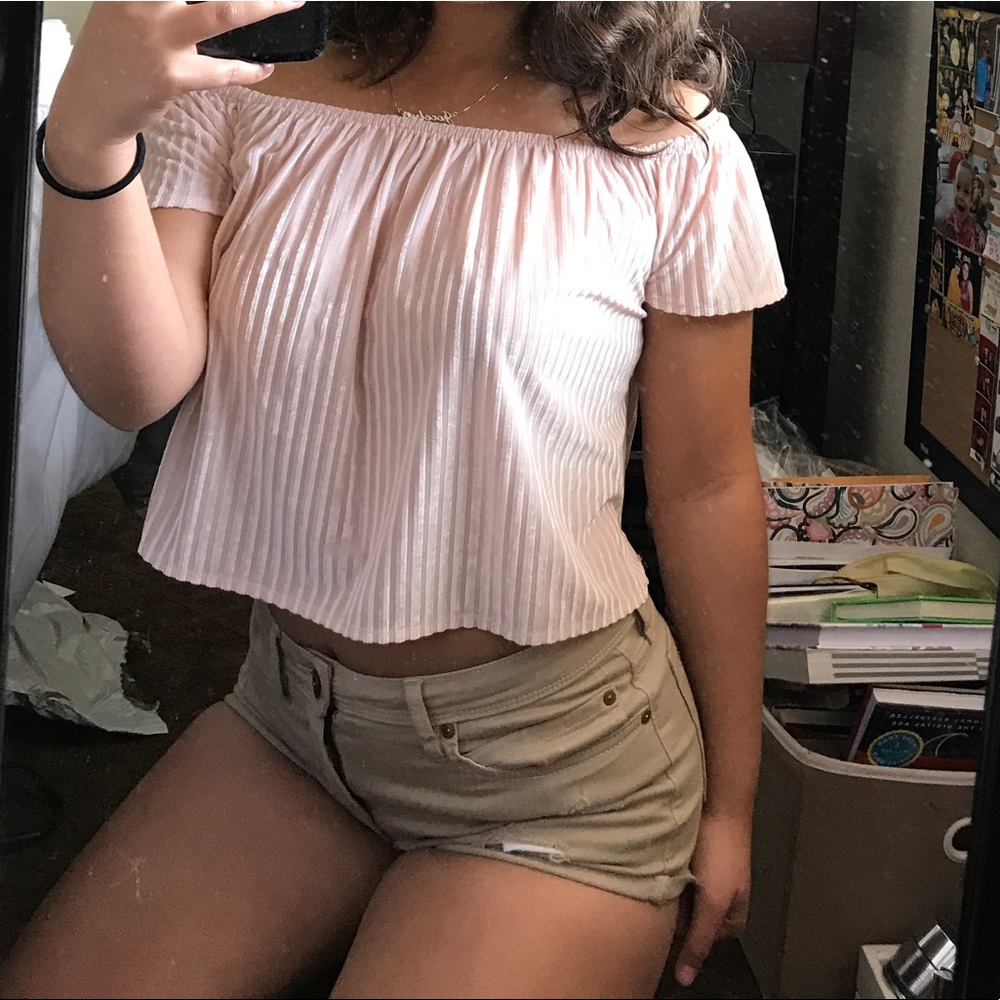 Super cute off the shoulder blouse!